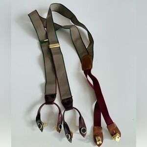 Cole Haan Classic Brown and Burgundy Suspenders